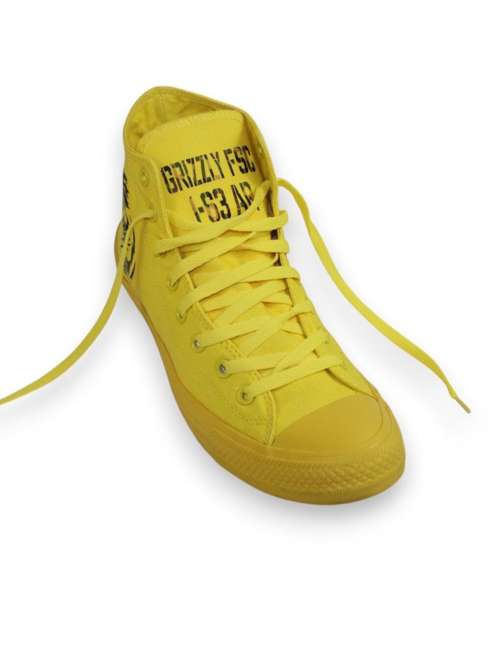 Converse All Star Chuck Taylor Aurora Yellow Custom Canvas Lace Up High Tops - Picture 6 of 12
